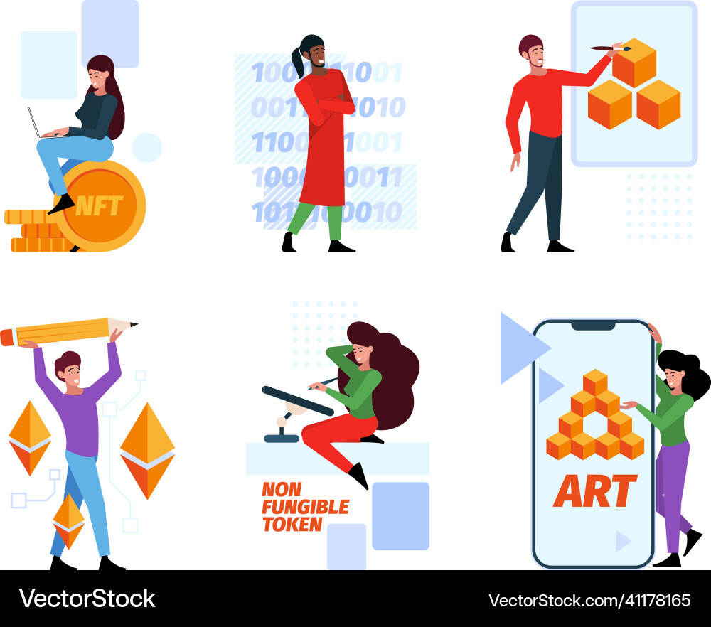 Nft crypto art digital investment technology – Royalty-Free Vector |  VectorStock