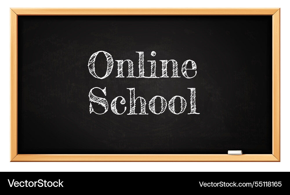 Online school blackboard back Online school blackboard back Vector Image
