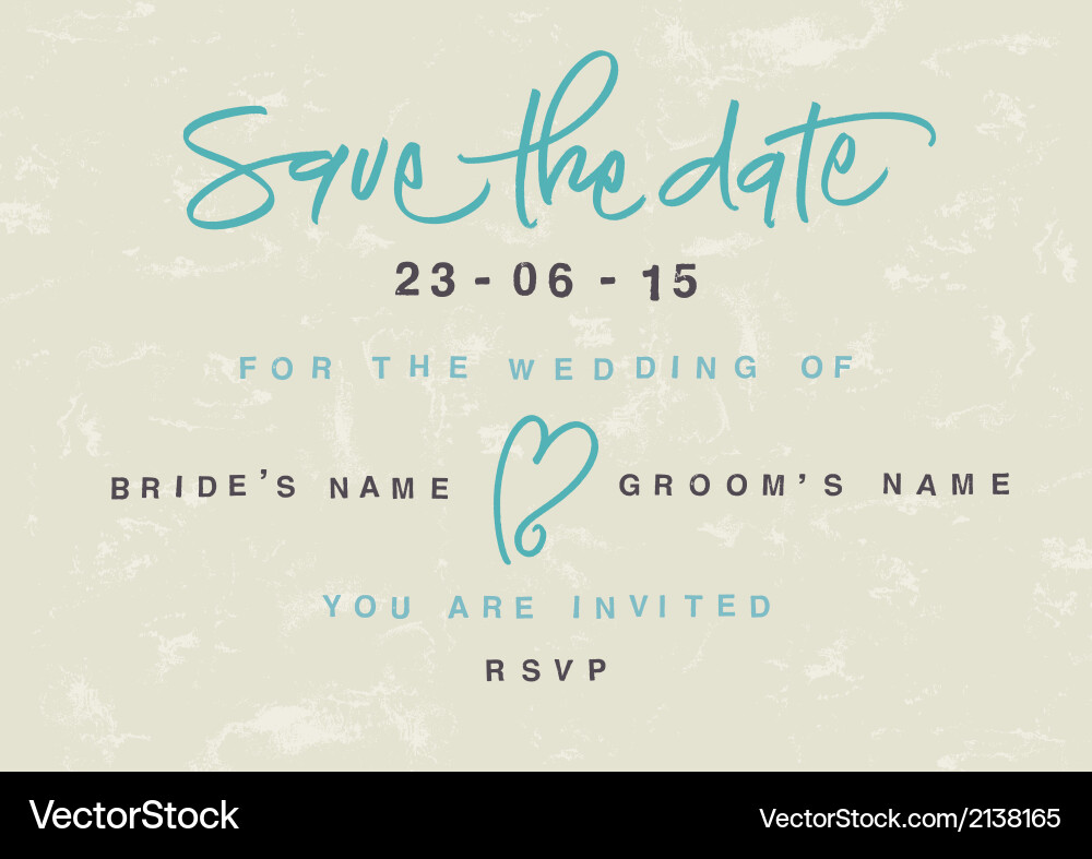 Romantic Save the Date Card vector image