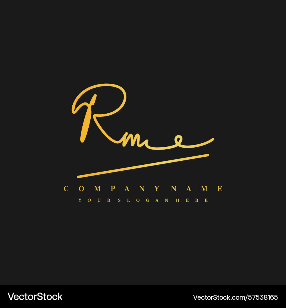 Signature style rm initial logos initials logo Vector Image