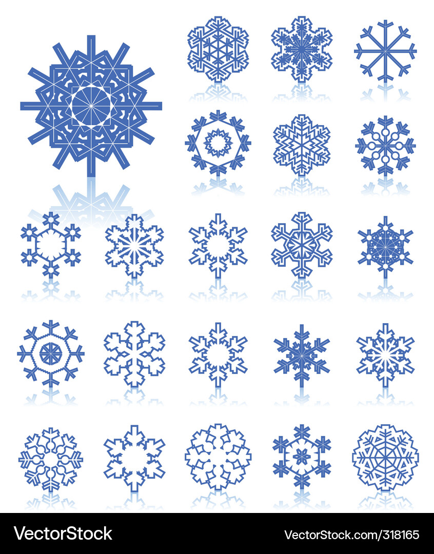 Snowflakes Collection Vector Image