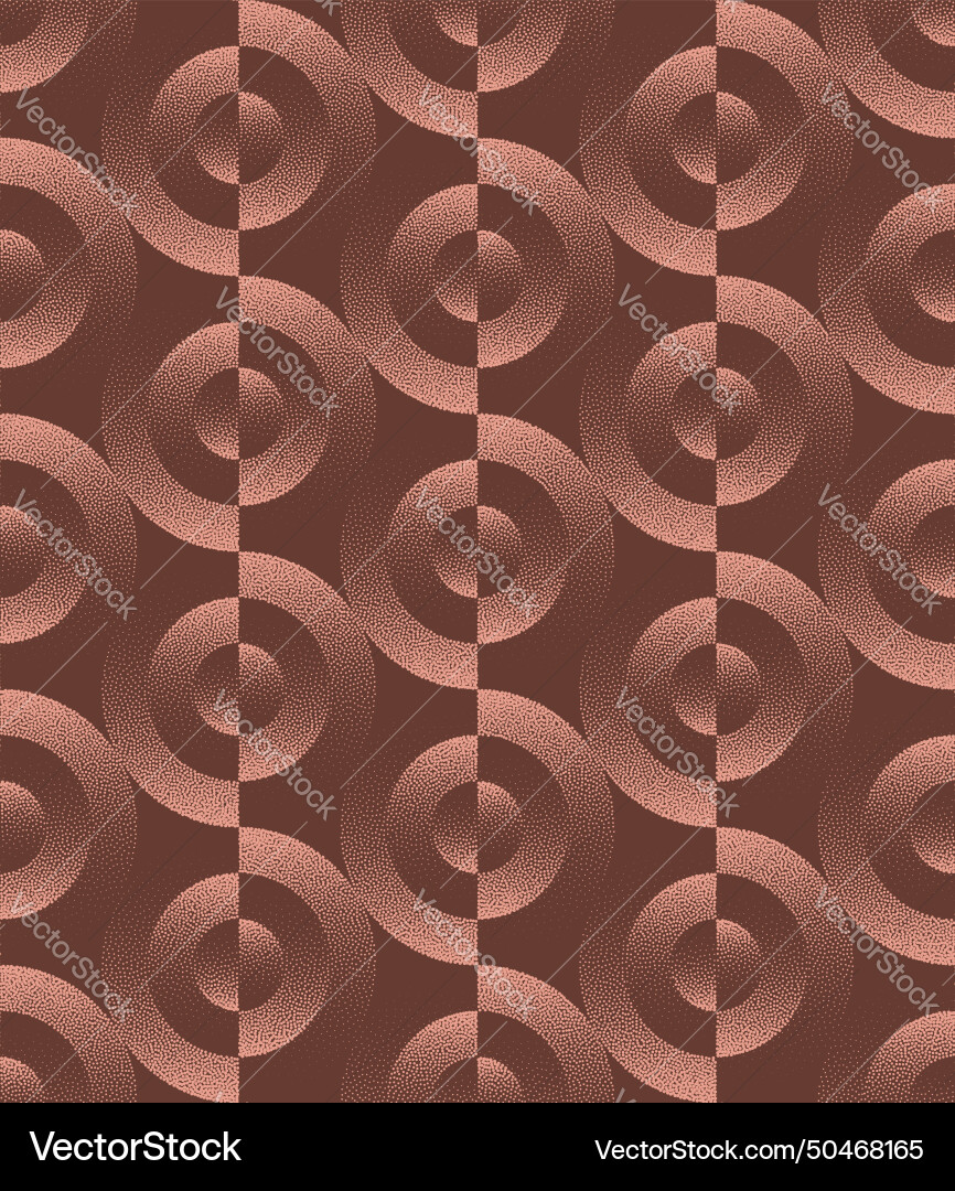 Split circles mesmerizing retro seamless pattern Split circles mesmerizing retro seamless pattern vector image