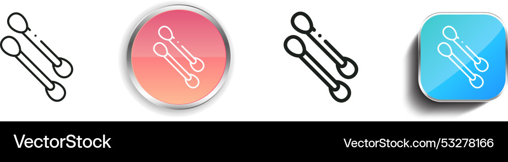 Cotton buds icon thin linear regular and button vector image
