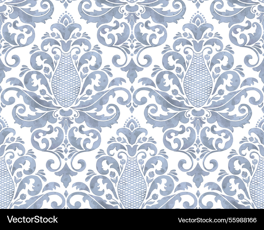 Damask Watercolor Pattern Vector Image