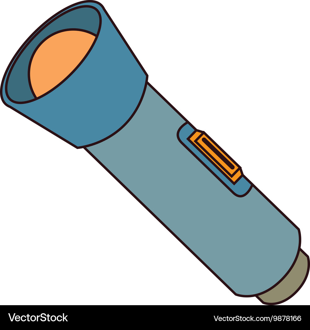 Flashlight bulb object icon Vector Image
