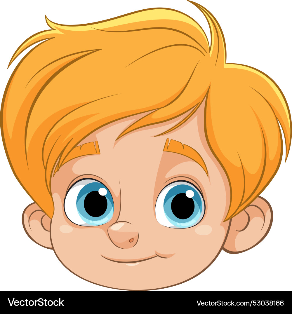 Happy boy with big blue eyes – Royalty-Free Vector | VectorStock, image size:1000x1076