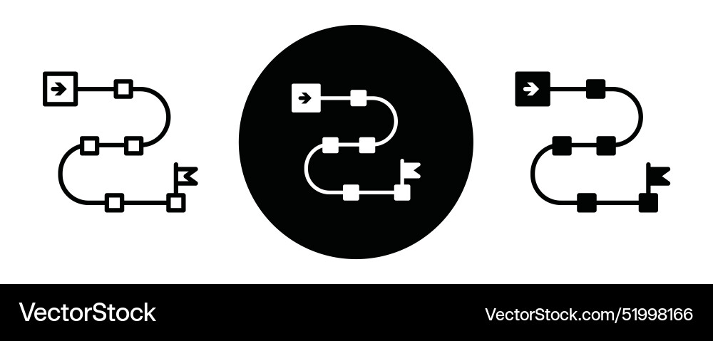 Roadmap outline icon collection or set Vector Image