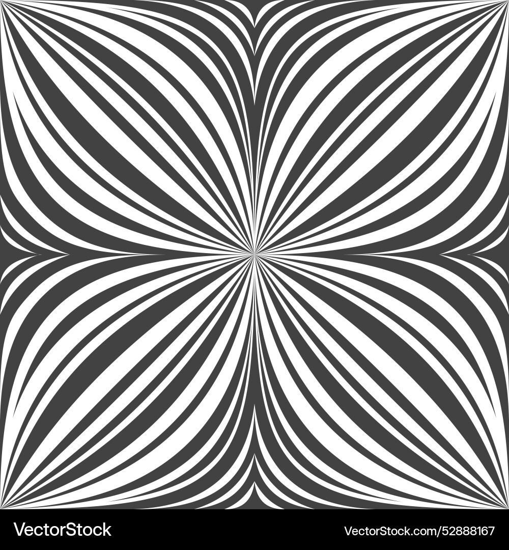 Arced lines form a petal in square creating Vector Image