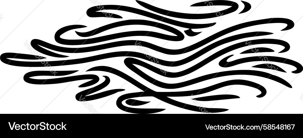 Black Swirl Abstract Flow Pattern Vector Image