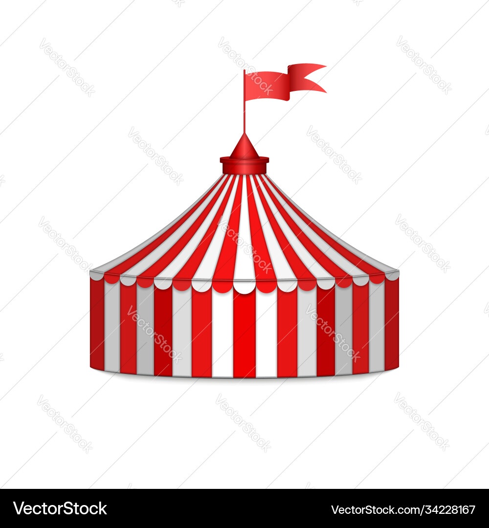 Circus tent isolated on white background round Circus tent isolated on white background round vector image