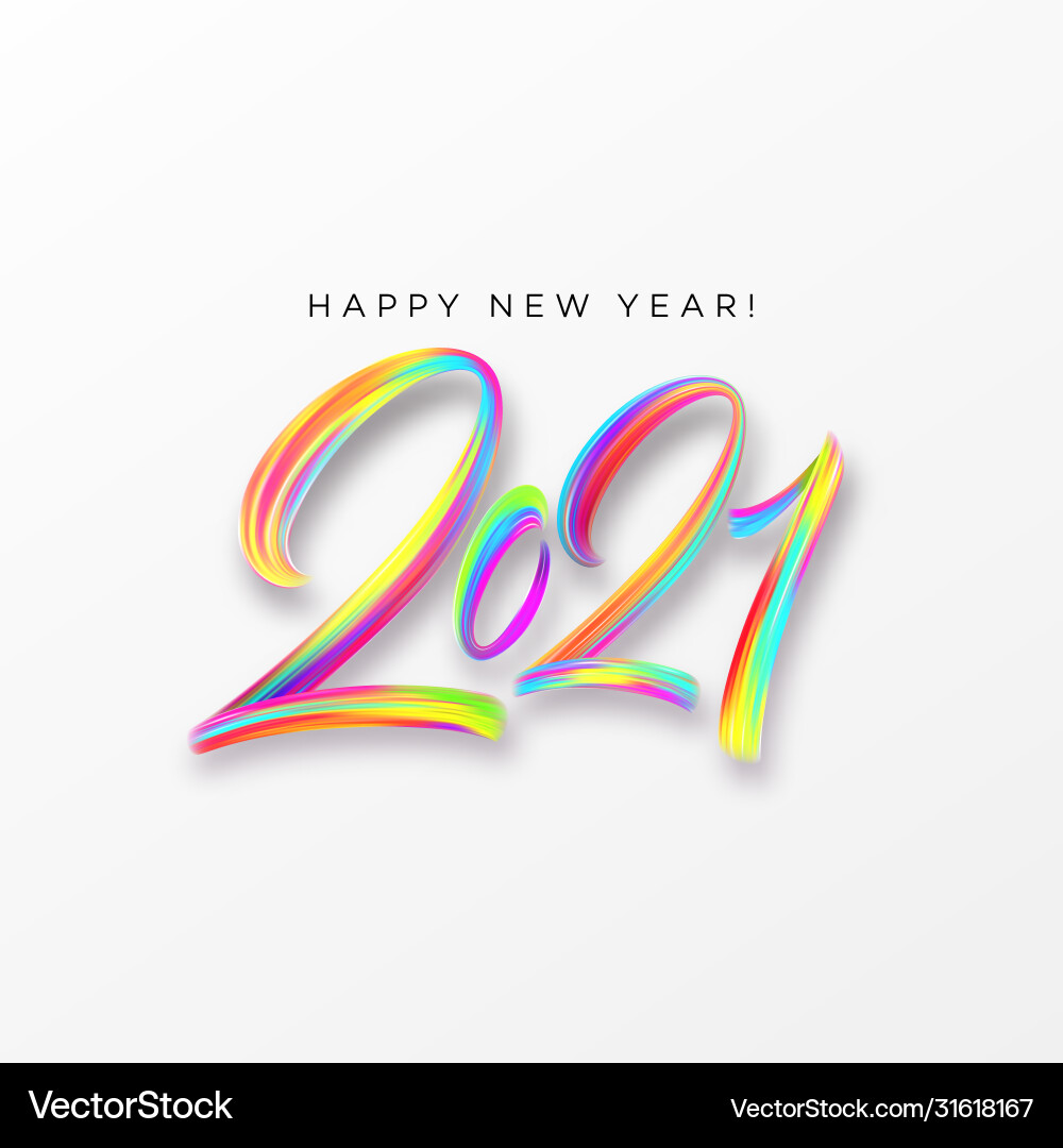 Colorful brushstroke paint lettering calligraphy Colorful brushstroke paint lettering calligraphy vector image