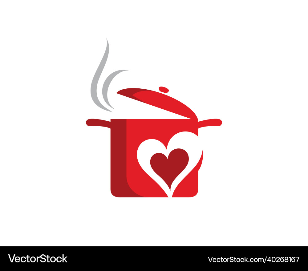 Cook love logo template design emblem Vector Image
