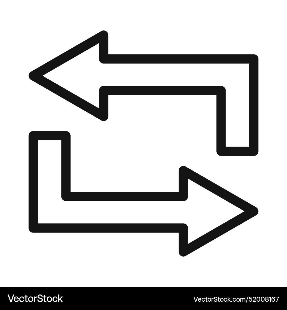 Dual arrows synchronize icon for seamless data vector image