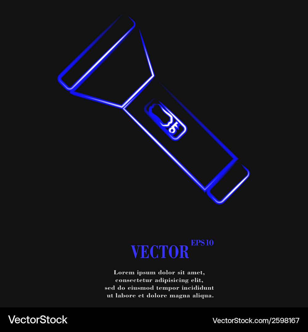 Flashlight flat modern web button and space Vector Image