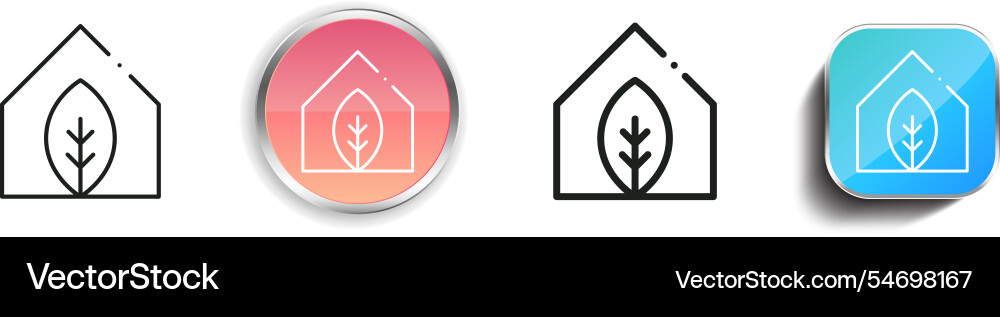 Greenhouse icon thin linear regular and button vector image