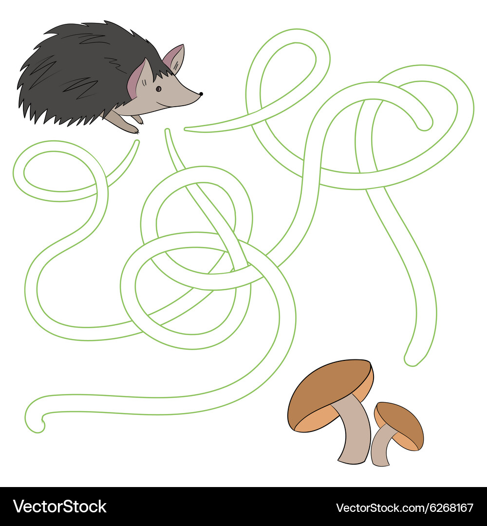 Layout for game labyrinth find a way hedgehog Vector Image