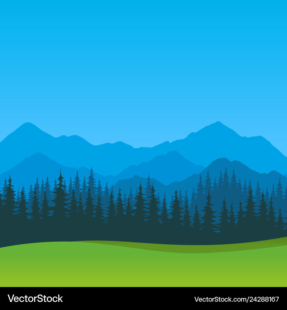 Mountain Landscape with Blue Sky Royalty Free Vector Image