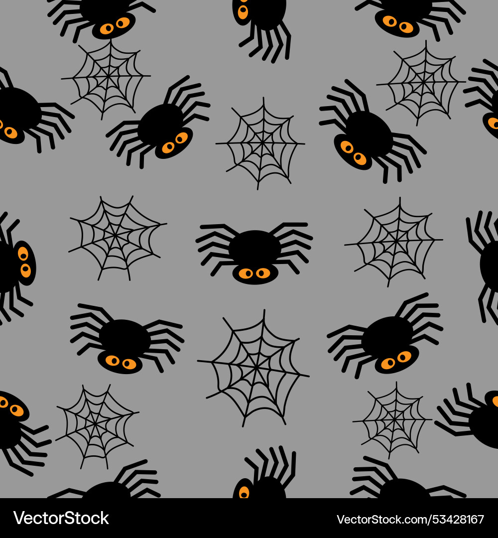 Seamless pattern with spiders and webs Seamless pattern with spiders and webs vector image