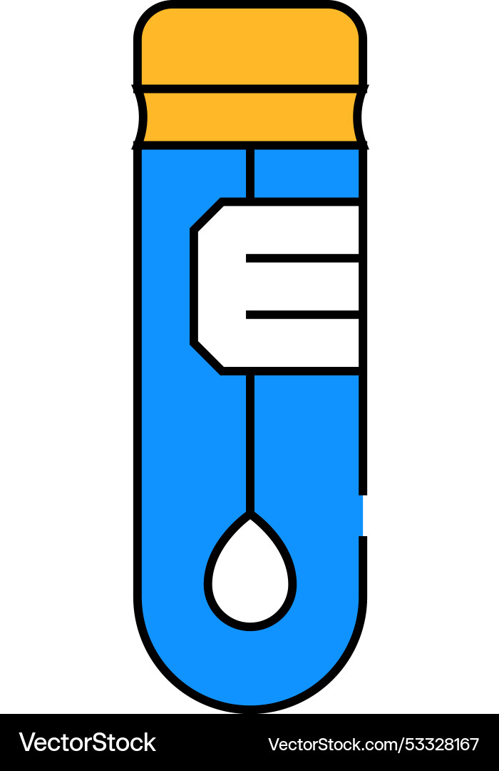 Stick in flask for analysis icon color Vector Image