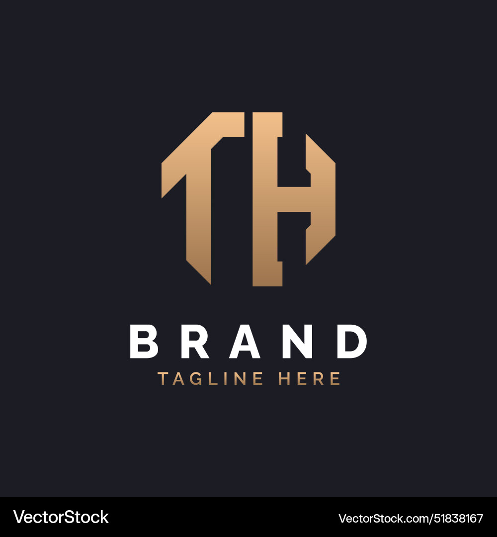 Th logo design modern minimal elegant and luxury Vector Image