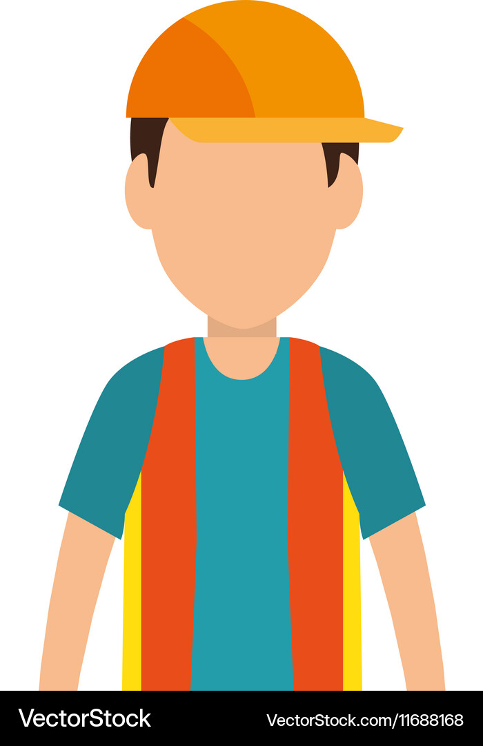 Builder constructor character icon Vector Image