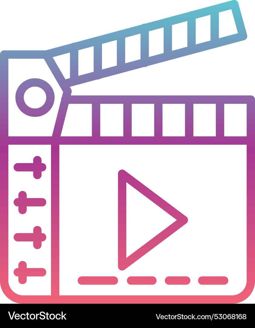 Clapperboard line gradient design Vector Image