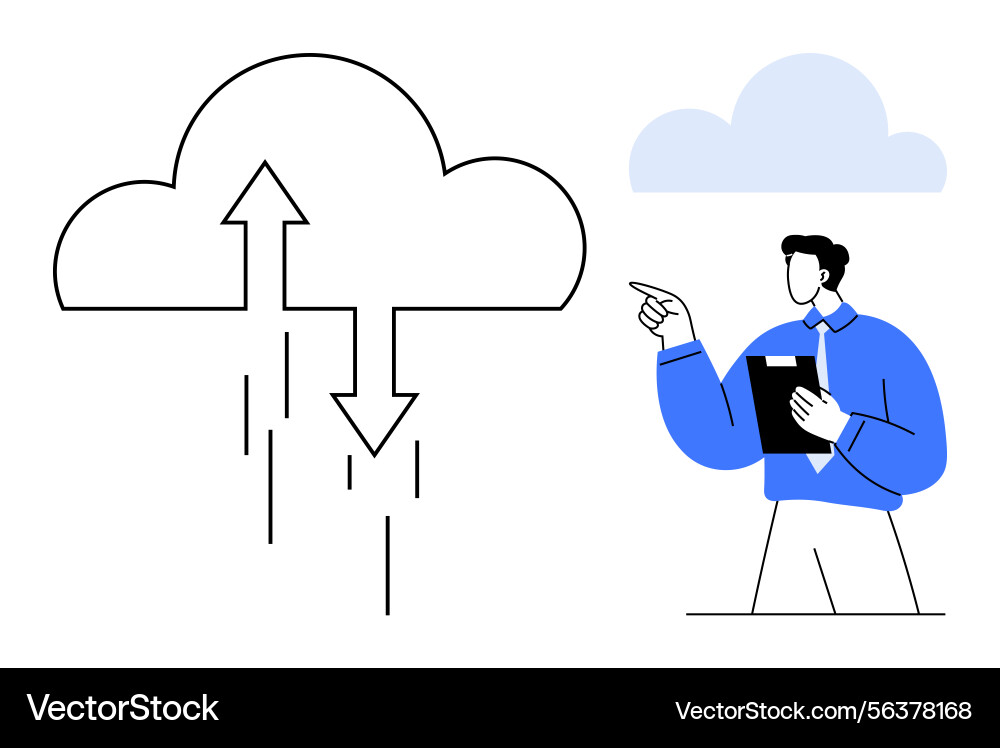 Cloud computing concept with upload and download Cloud computing concept with upload and download vector image