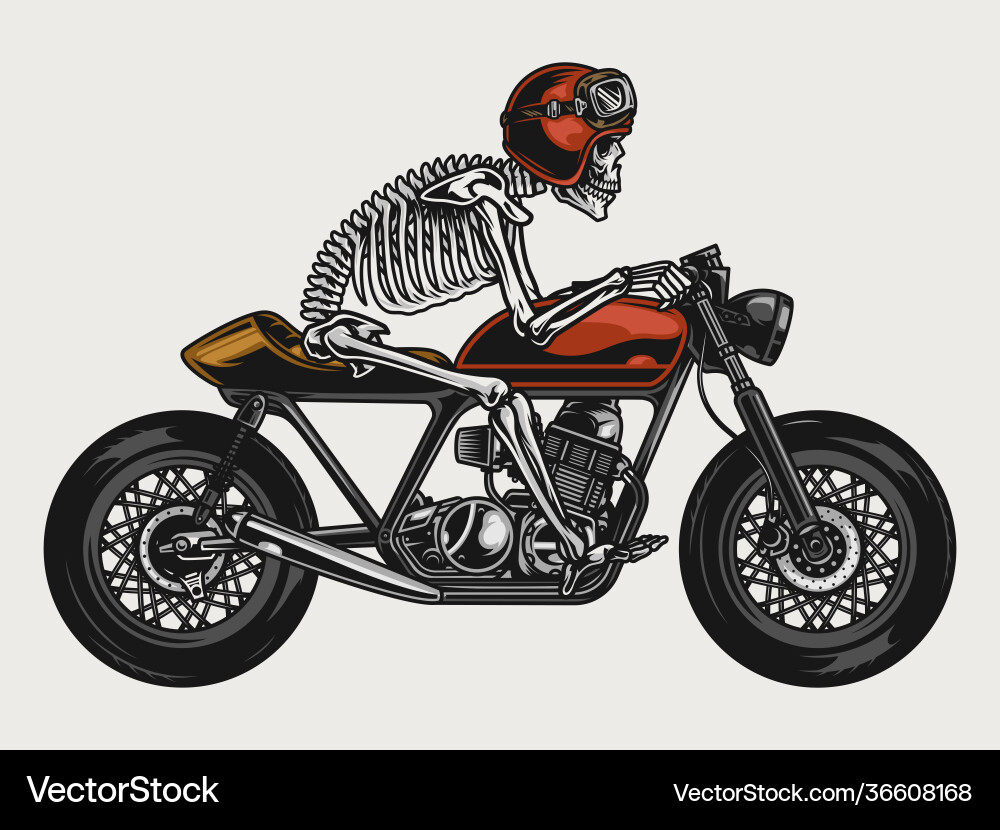 Das neue Jahr Cafe Racer Vektorbild