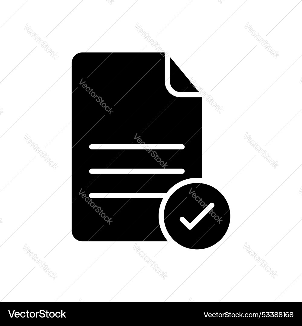 Document accept icon set checked contract paper Vector Image