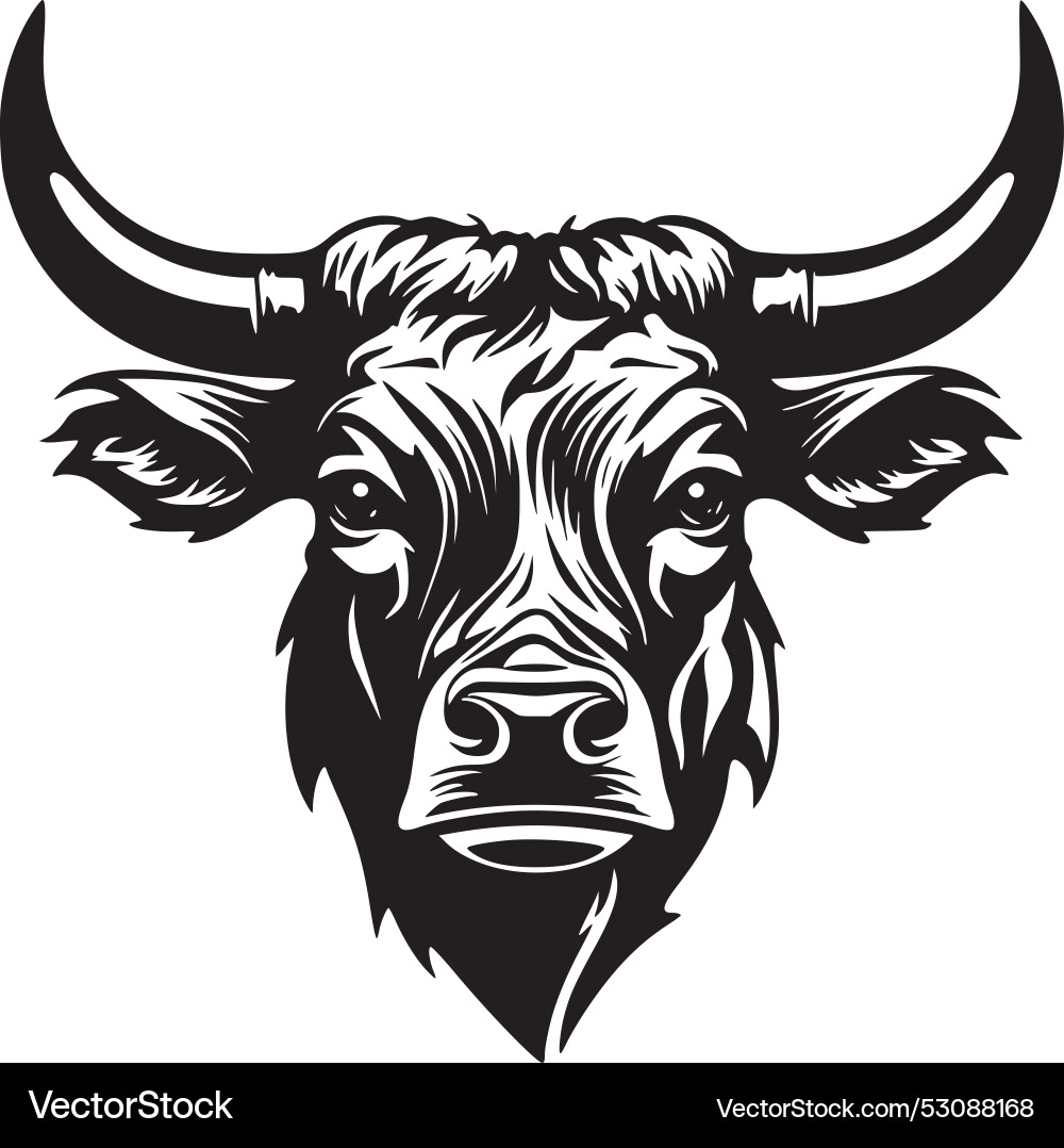 Minimalist Bull Head Logo Vector Image