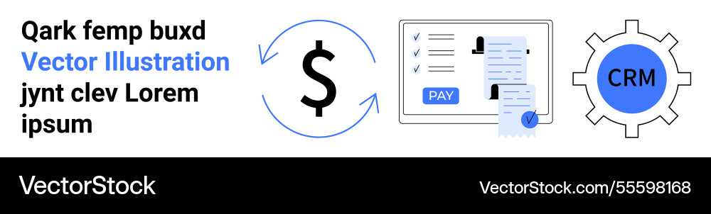 Payment processing and crm integration vector image