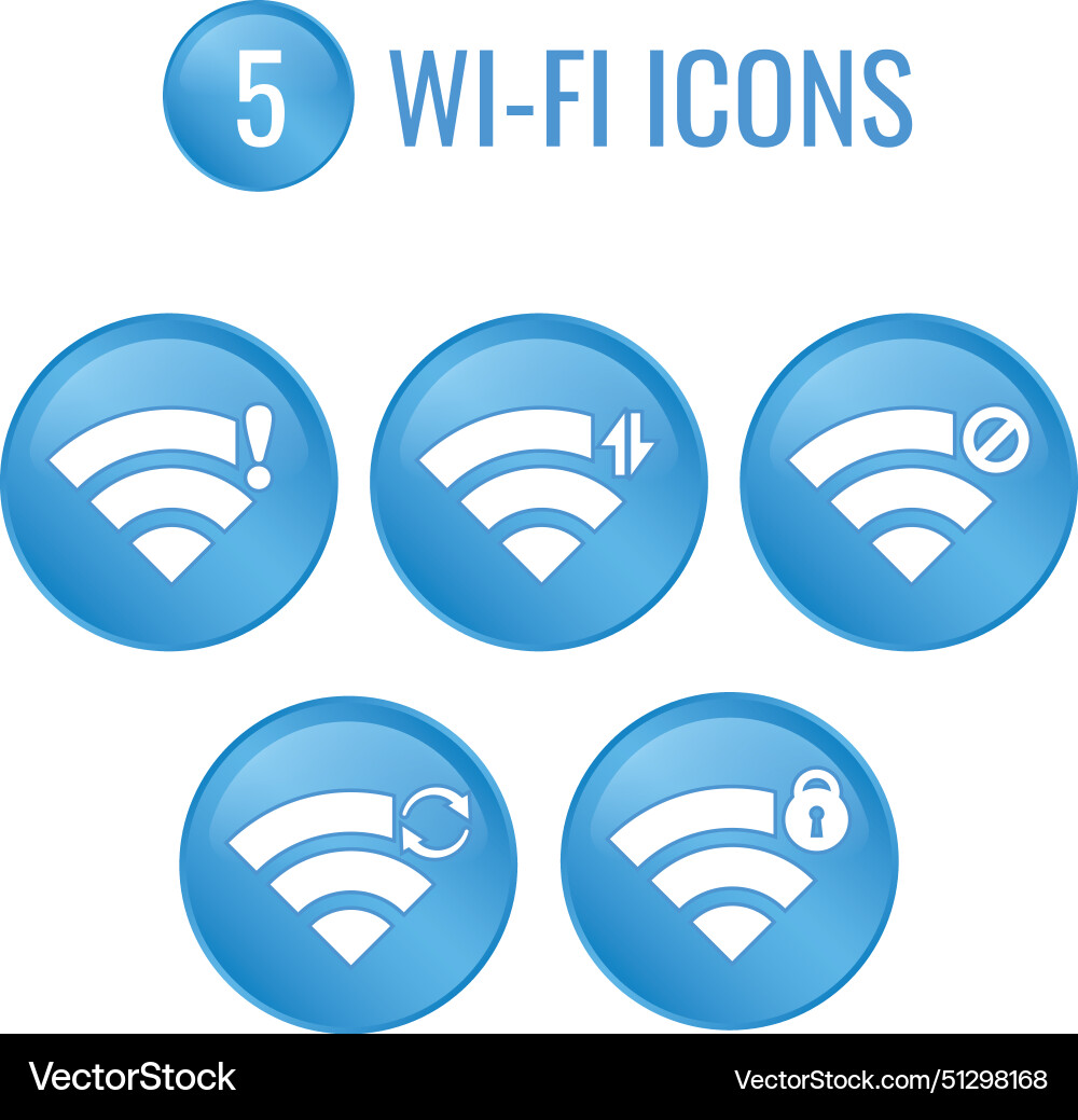 Set of wifi status icons vector image