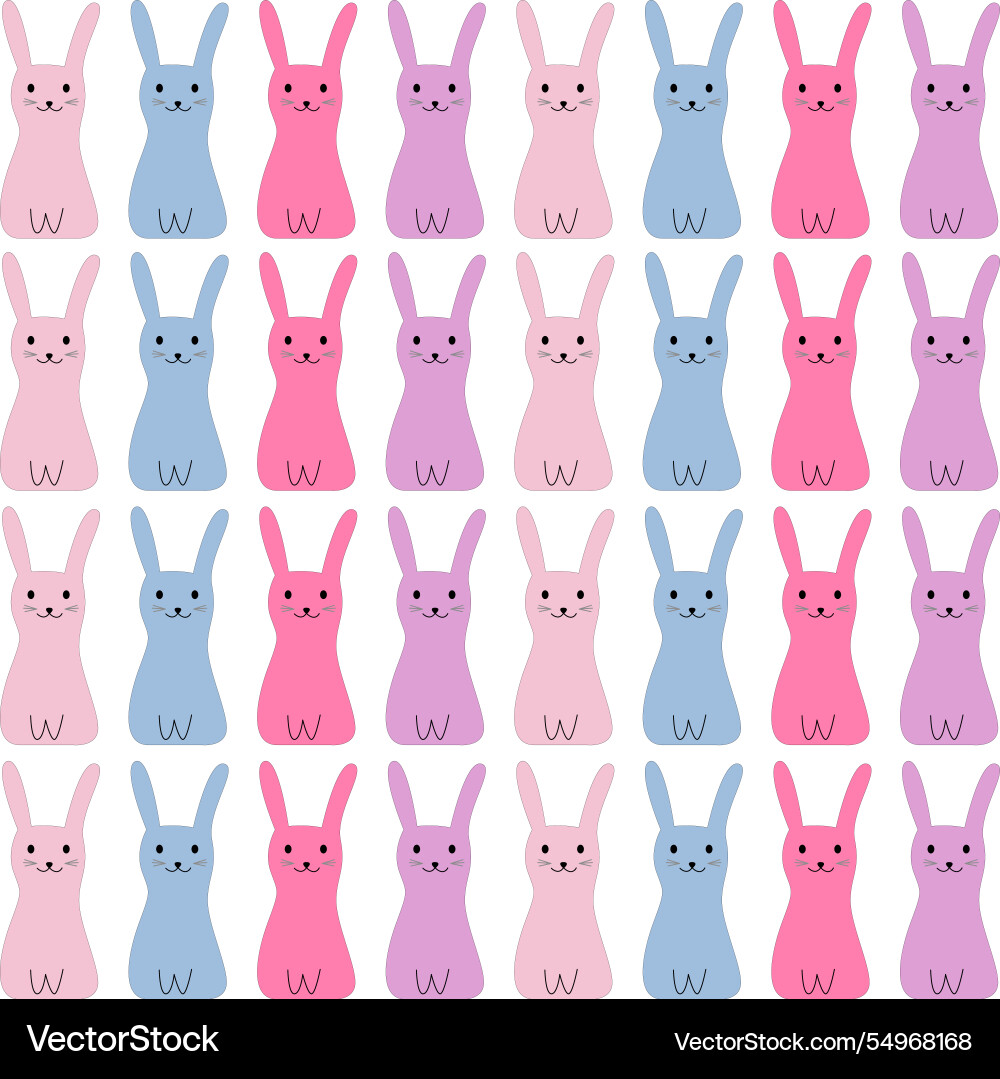 Spring bunnies design pattern texture Vector Image