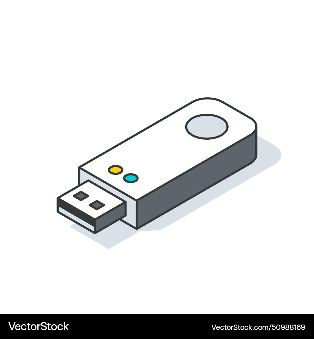 A rectangular gadget with flash drive icon Vector Image