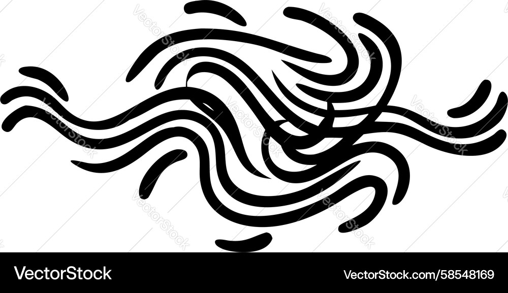 Black Swirl Lines - Abstract Pattern Vector Image