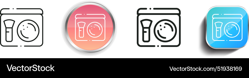 Blush icon thin linear regular and button style Vector Image