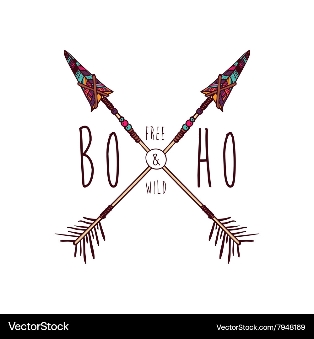 Bohemian Arrows Pattern Vector Image