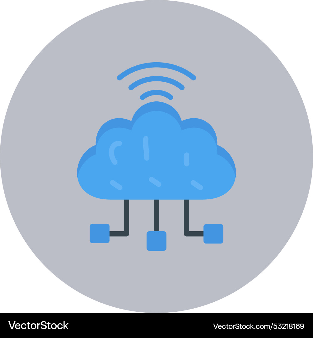Cloud computing flat circle icon Vector Image