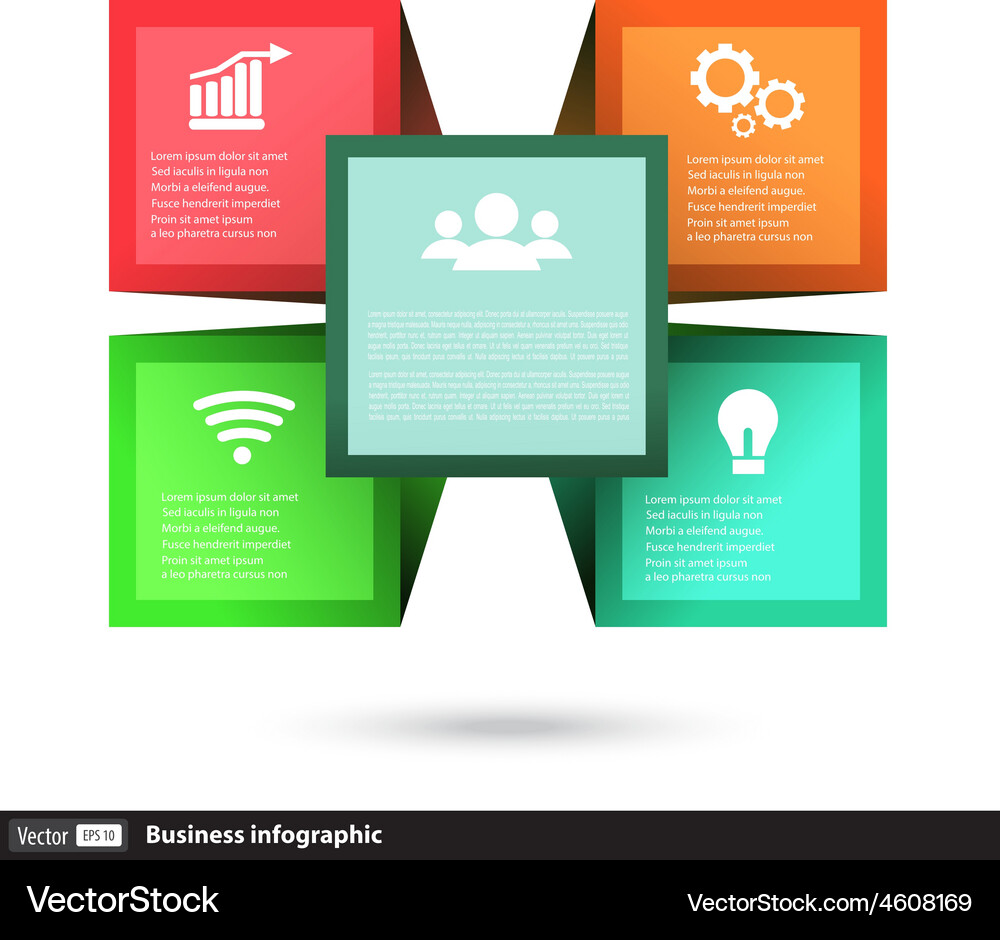 Cube box for business concepts with icons Vector Image