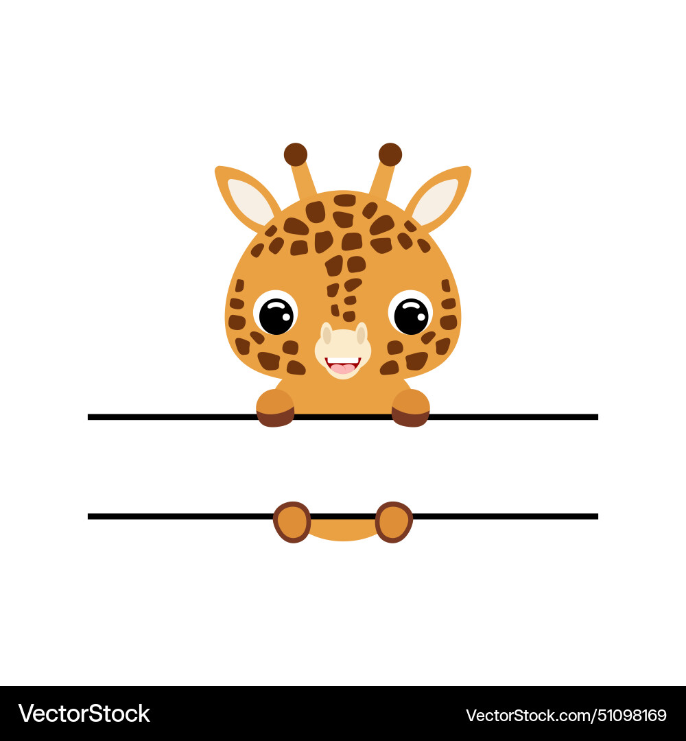 Cute giraffe split monogram funny cartoon Vector Image