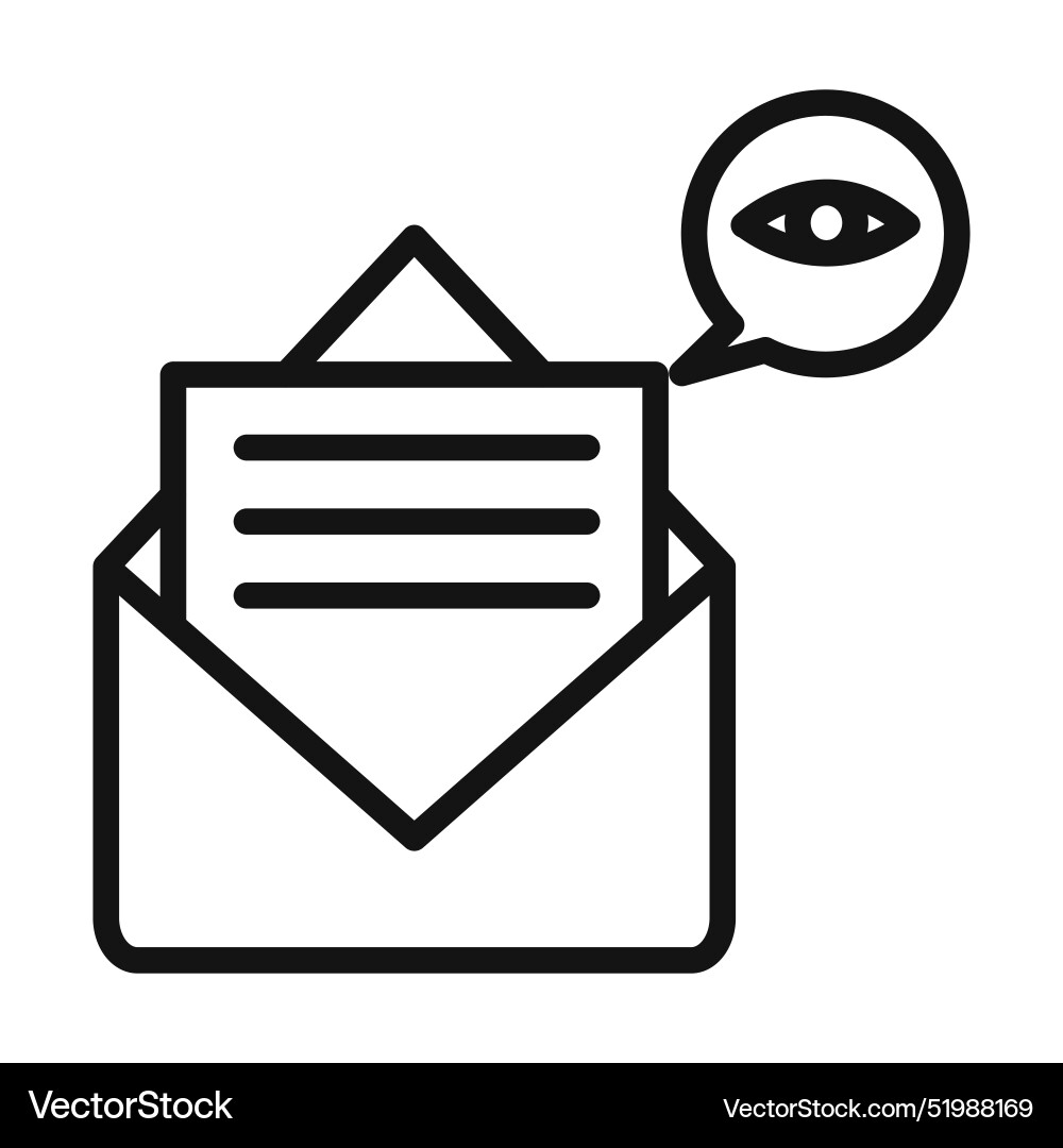 Email view icon mark in filled style Vector Image