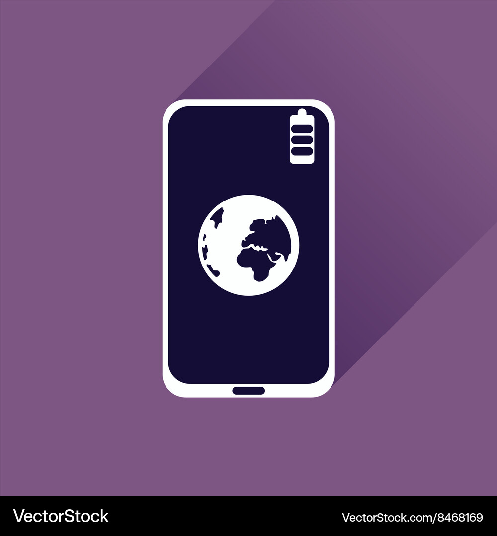 Flat web icon with long shadow mobile internet Vector Image