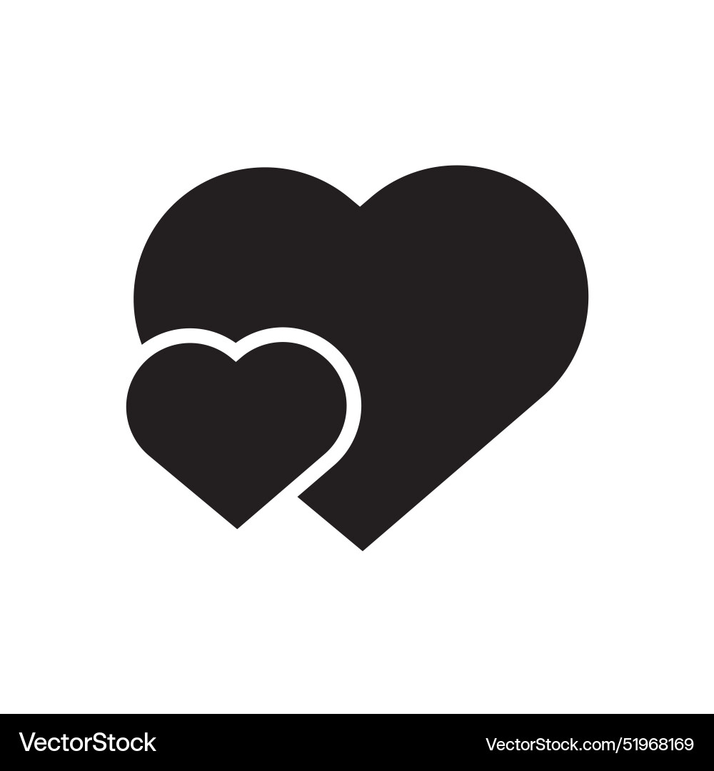 Heart icon in flat style with background Vector Image