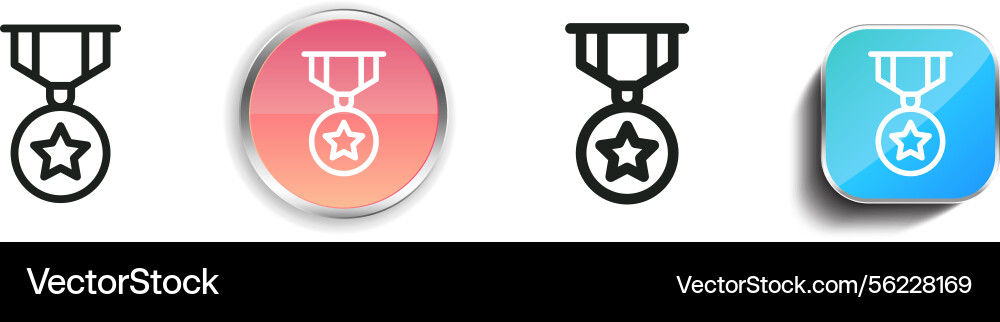 Medal icon thin linear regular and button style vector image
