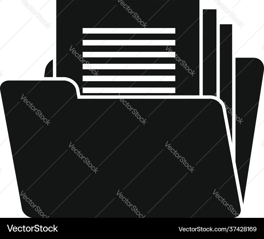 Open folder documents icon simple style Open folder documents icon simple style Vector Image