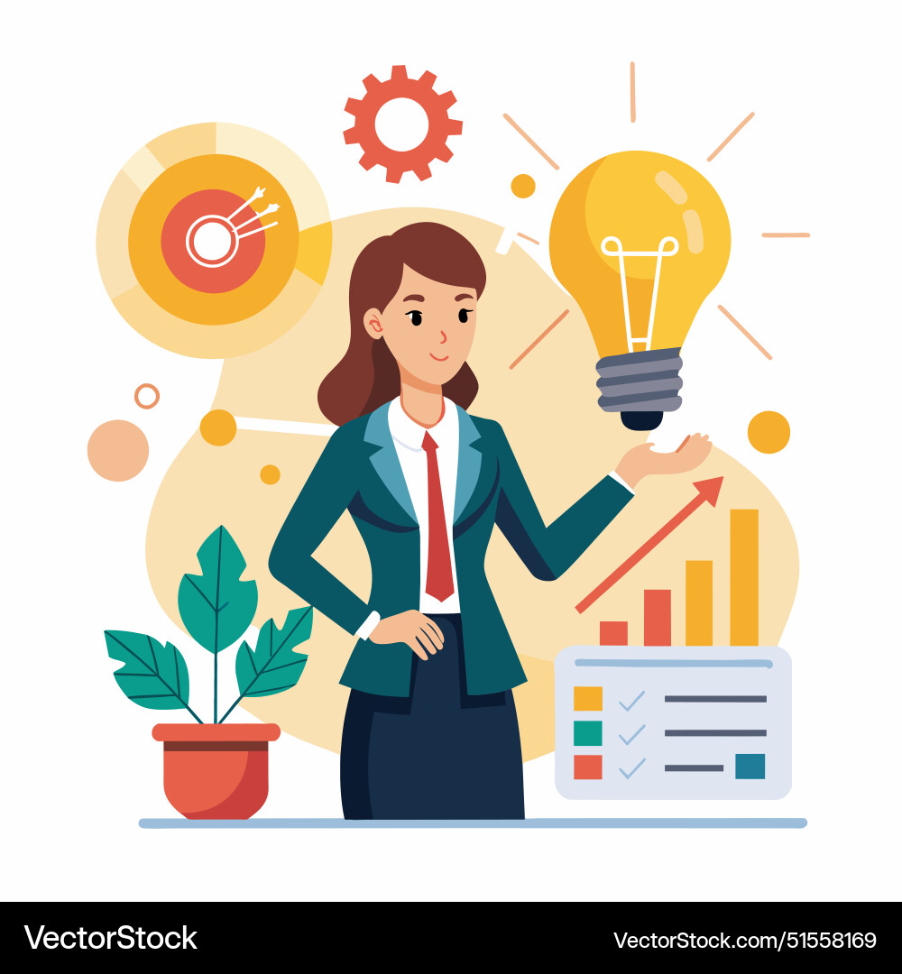 Present idea explain solution or strategy Present idea explain solution or strategy vector image