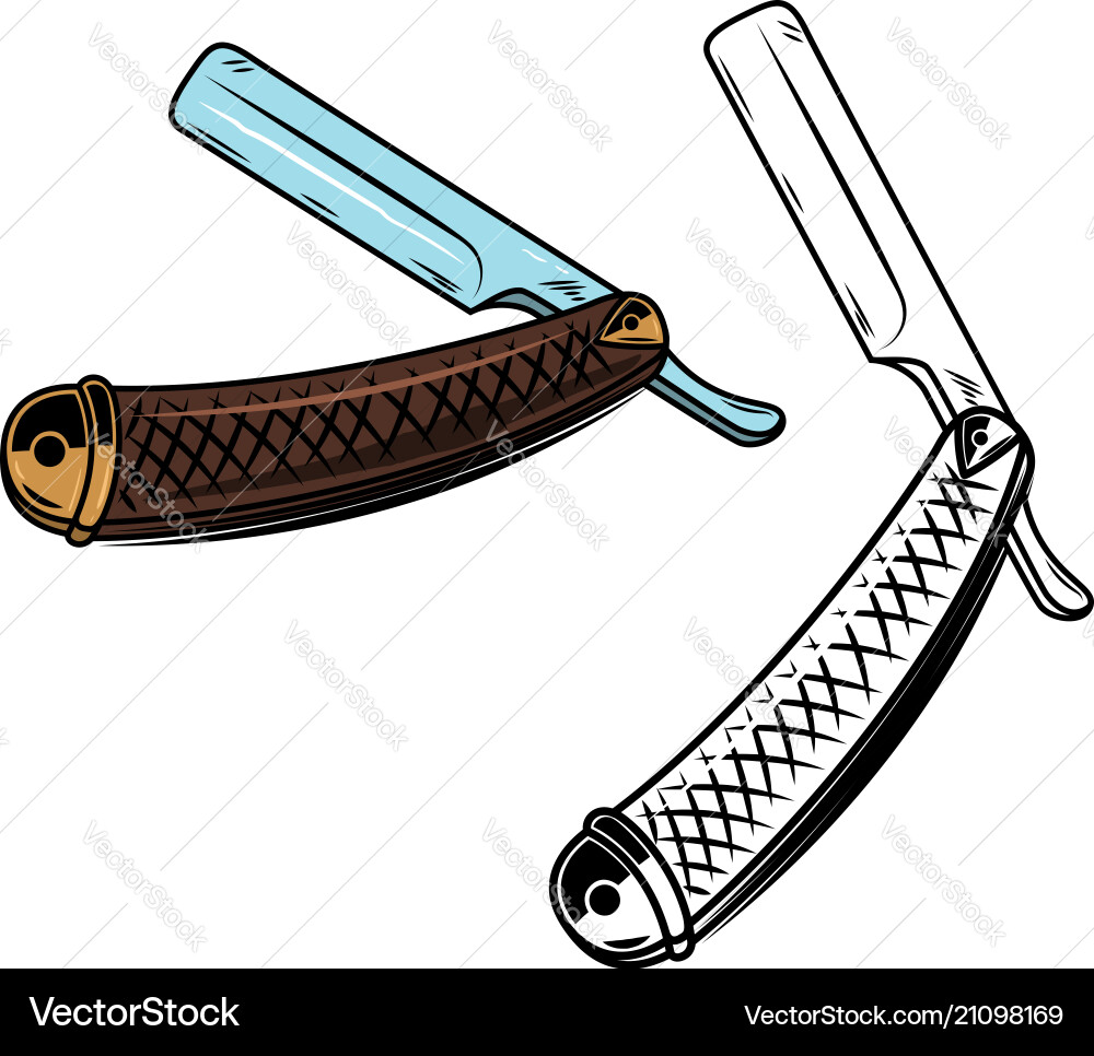 Retro style razor isolated on white background vector image