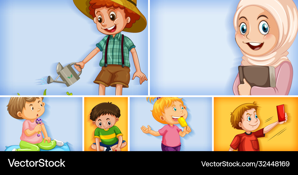 Set different kid characters Set different kid characters vector image