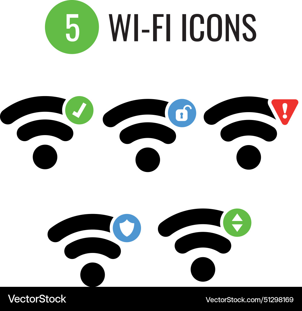 Set of wifi status icons royalty free vector image