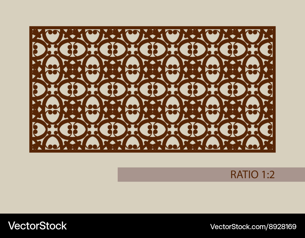 Template pattern for decorative panel vector image